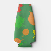 Groene herfstbladeren flesjeskoeler (Voorkant)