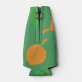 Groene herfstbladeren flesjeskoeler (Achterkant)