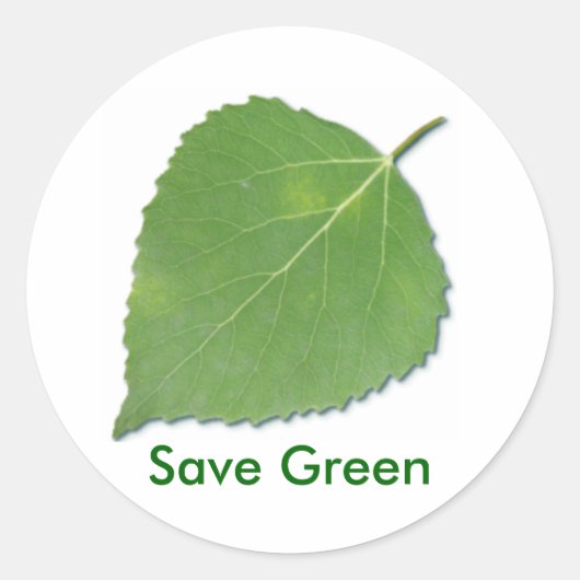 Groene herinneringsSticker opslaan Ronde Sticker (Voorkant)