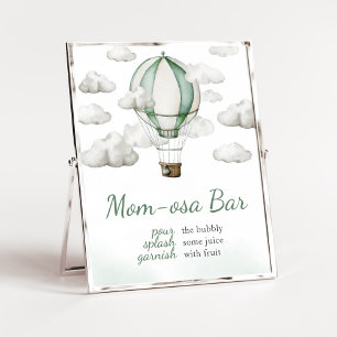 Groene Hete Luchtballon Baby shower Moeder Osa Bar Poster