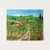 Groene heuvels en olijfbomen in de Toscane Landsch Wandkleed (Voorkant (horizontaal))