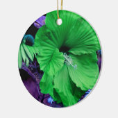 Groene Hibiscus Bloem Ornament (Links)
