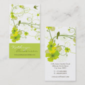 Groene Hibiscus Swallow Birds Elegant Floral Garde Visitekaartje (Voorkant / Achterkant)