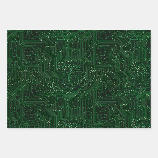 Groene hightech chiptechnologieën inpakpapier vel (Voorkant)