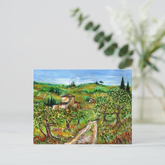 GROENE HILLEN EN OLIJFBOMEN IN TAALLANDSCHAP BRIEFKAART (Staand voorkant)