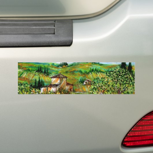 GROENE HILLEN EN OLIJFBOMEN IN TAALLANDSCHAP BUMPERSTICKER (Op auto)
