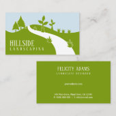 Groene Hillside Landscaping Vector Landschap Visitekaartje (Voorkant / Achterkant)