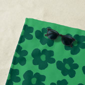 Groene Hippie Bloemen Strandlaken (In situ)