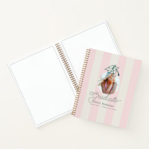 Groene Hoed Roze Strepen Foto Afstudeer Gastboek Notitieboek