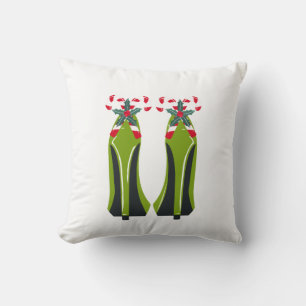 Groene Hoge Hakken met Candy Canes Kussen