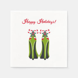 Groene Hoge Hakken met Candy Canes Servet