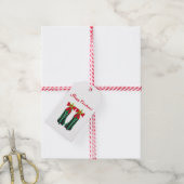 Groene hoge hakken met kerststrikken cadeaulabel (Met Touw)