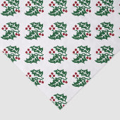 Groene Holly en Red Berries kerstpatroon Tissuepapier (Detail)