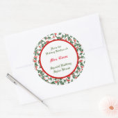 Groene Holly met Red Berries Custom Baking Sticker (Envelop)