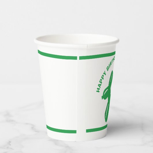 Groene hond ballon dier gepersonaliseerde partij papieren bekers (Rechts)