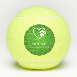 Groene Hond Naam Tennisbal 'gooien, apporteren, he Tennisballen