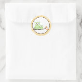 Groene Hoot Uilen Envelop Seals Ronde Sticker (Tas)