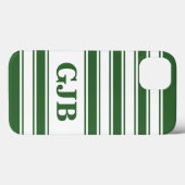 Groene horizontale streep met monogram Case-Mate iPhone case (Achterkant (horizontaal))
