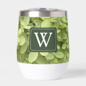 Groene Hortensia Bloem Bruiloft Monogram  (Voorkant)