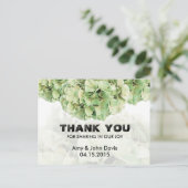 Groene hortensia bruiloft dank u notities hortensi (Staand voorkant)