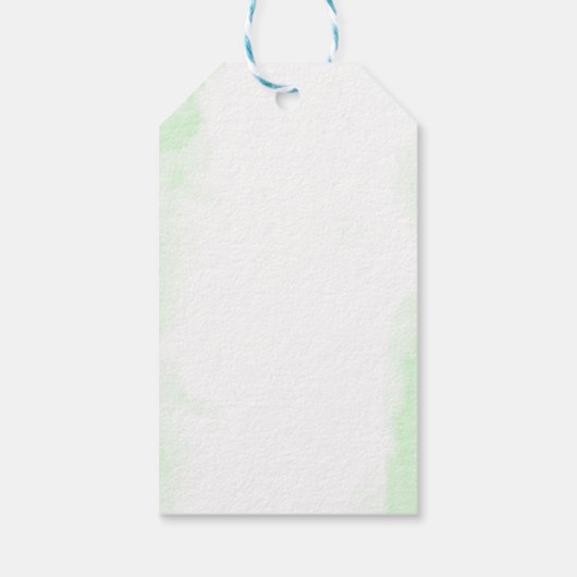 Groene hortensia roze bloemenballonnen cadeaulabel (Achterkant)