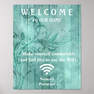 Groene Hout Bloeiende Schaduwen Gast Wifi Wachtwoo Poster