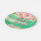 Groene houten bloemen papieren bordje (Gekanteld)