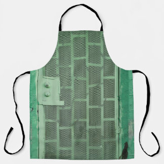 GROENE HOUTEN DEUR MET GROENE STAALDEUR SCHORT