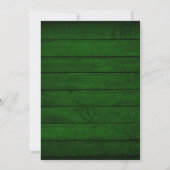 Groene Houten Strijklichten Script Bruiloft Kaart (Achterkant)