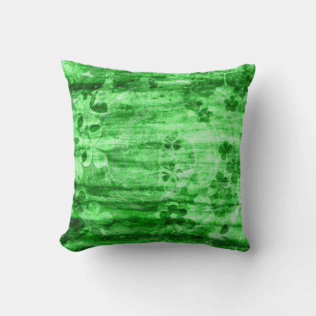  groene houtkunst kussen (Voorkant)