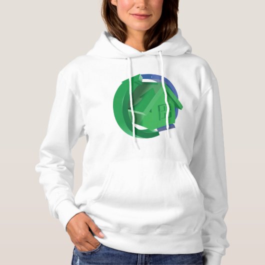 Groene Huis en pijlen Hoodie (Voorkant)