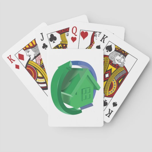 Groene Huis en pijlen Pokerkaarten (Achterkant)