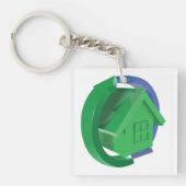 Groene Huis en pijlen Sleutelhanger (Voorkant)