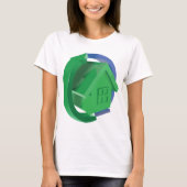 Groene Huis en pijlen T-shirt (Voorkant)