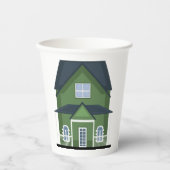 Groene Huis Papieren Bekers (Voorkant)