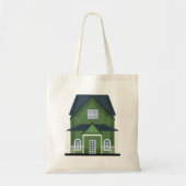 Groene Huis Tote Bag (Voorkant)