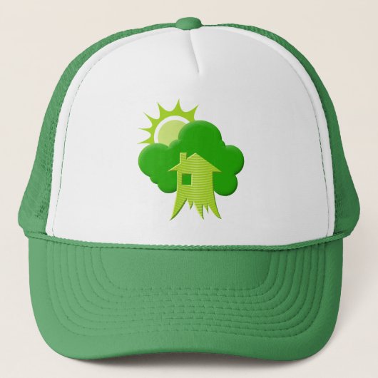 Groene Huis Trucker Pet (Voorkant)