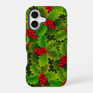 Groene Hulst met Rode Bessen Hoesje iPhone 16 Hoesje