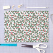 Groene Hulst met Rode Bessen Vloeipapier Tissuepapier (Craft)