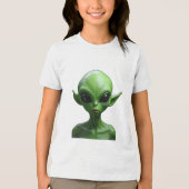 Groene humanoïde Tri-Blend shirt (Voorkant)