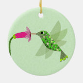 Groene Hummingbird Keramisch Ornament (Achterkant)
