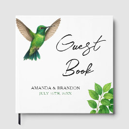 Groene Hummingbird Leafy Botanische grens bruiloft Gastenboek