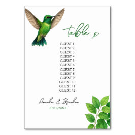 Groene Hummingbird Leafy Botanische grens bruiloft Kaart