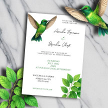 Groene Hummingbird Leafy Botanische grens bruiloft