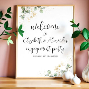 Groene Huwelijks Verlovingsfeest Welkomstbord Poster