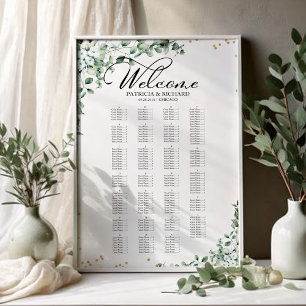 Groene Huwelijkszitplaatskaart Alfabetische Volgor Poster