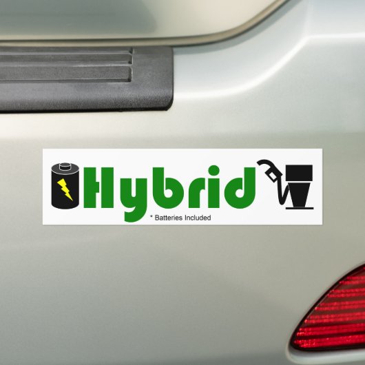 Groene HYBRID-batterij en -pomp Bumpersticker (Op auto)