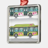 Groene hybride bus-vector metalen ornament (Links)