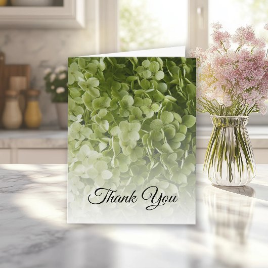 Groene Hydrangea Bloemen Sympathie Dank u Bedankkaart