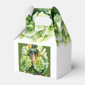 Groene Hydrangea Bloemen Vlinder Vrijgezellenfeest Bedankdoosjes (Achterkant)